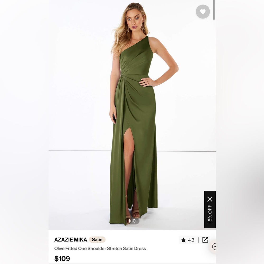 Azazie Mika Stretch Satin Dress in Martini